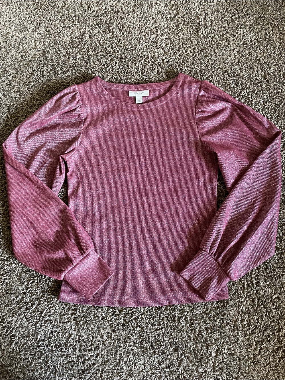 On-34th glittery blouse, long sleeve size small